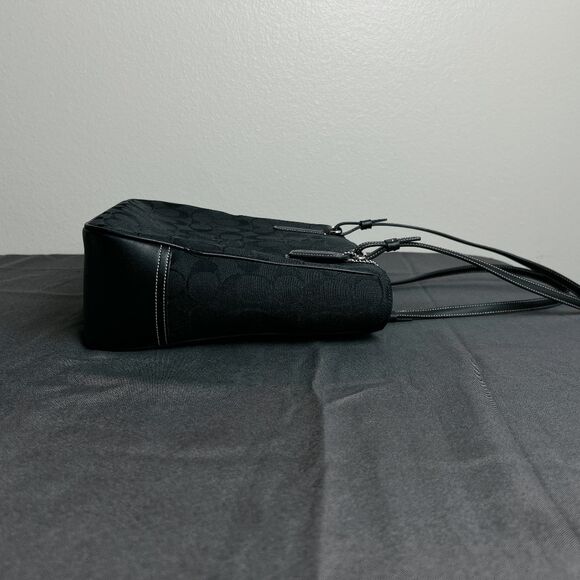 COACH Signature 6090 Black Jacquard Leather Lunch Tote Bag - Picture 5 of 11